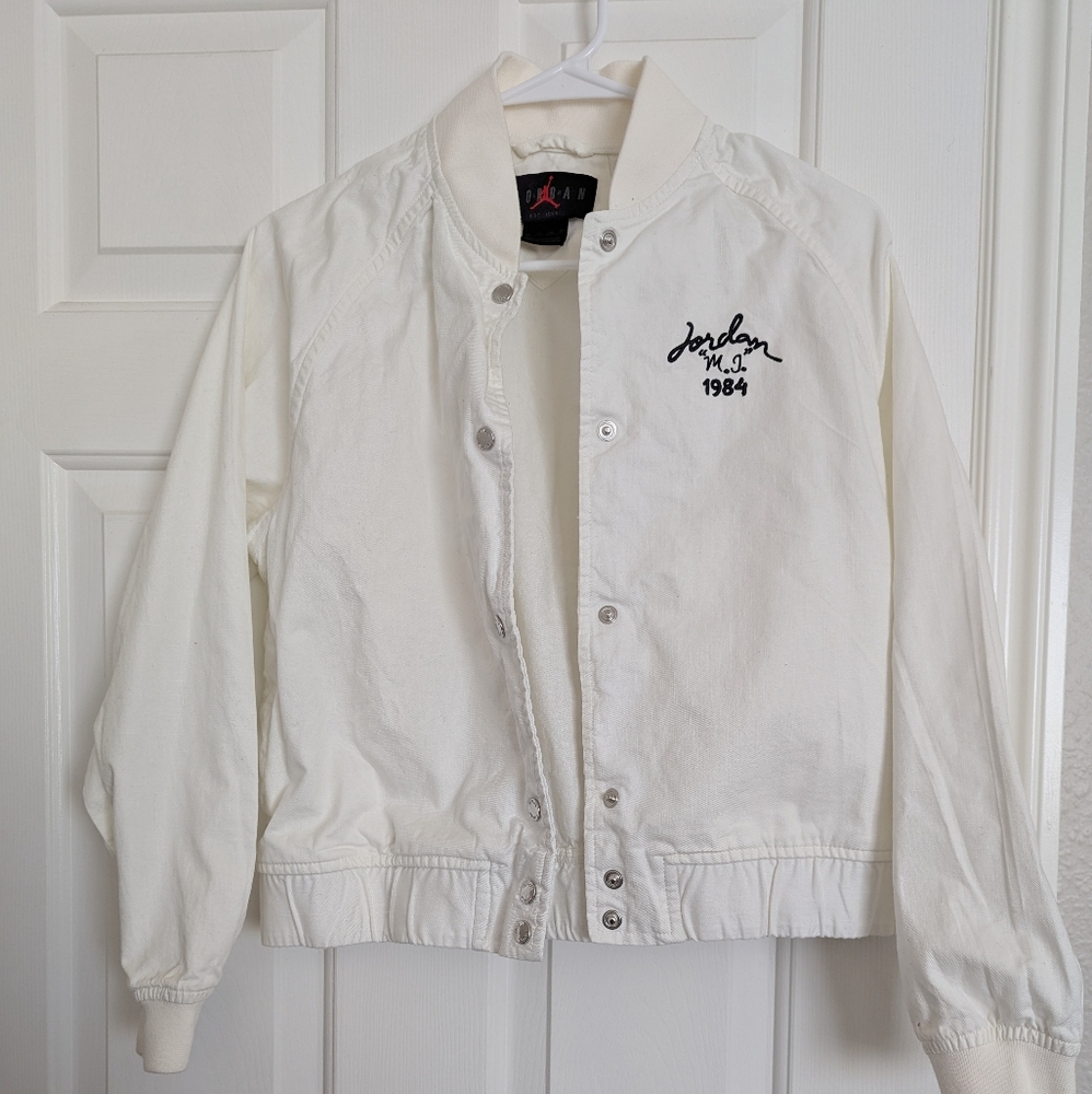 Jordan White Snap-Button Jacket